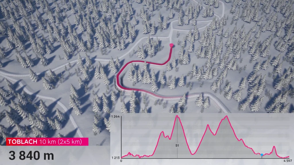 View of a procedurally generated ski course